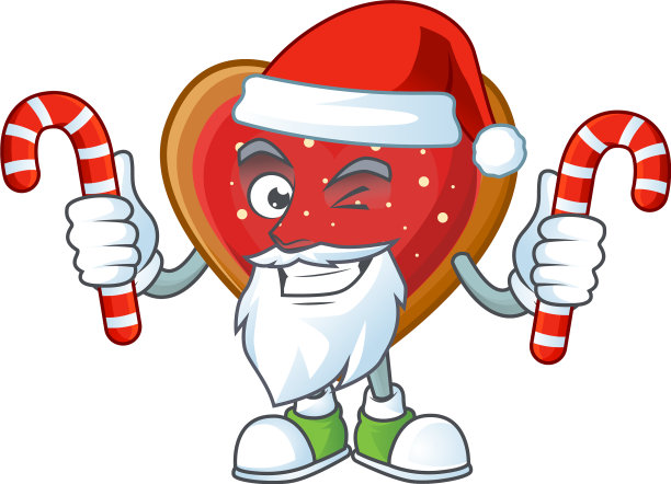 喜欢饼干和糖果的圣诞老人卡通人物图片下载