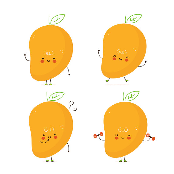 可爱快乐的芒果果套图片下载