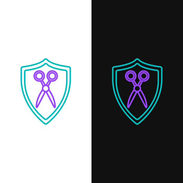 绿线和紫线剪子和图片下载