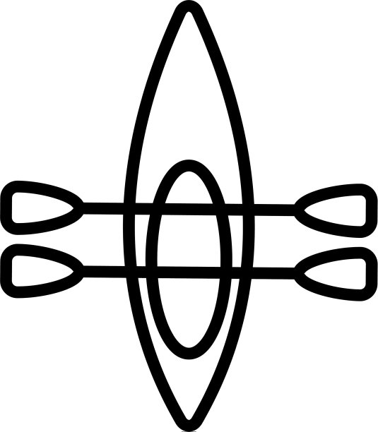 皮艇单图标孤立轮廓符号图片下载