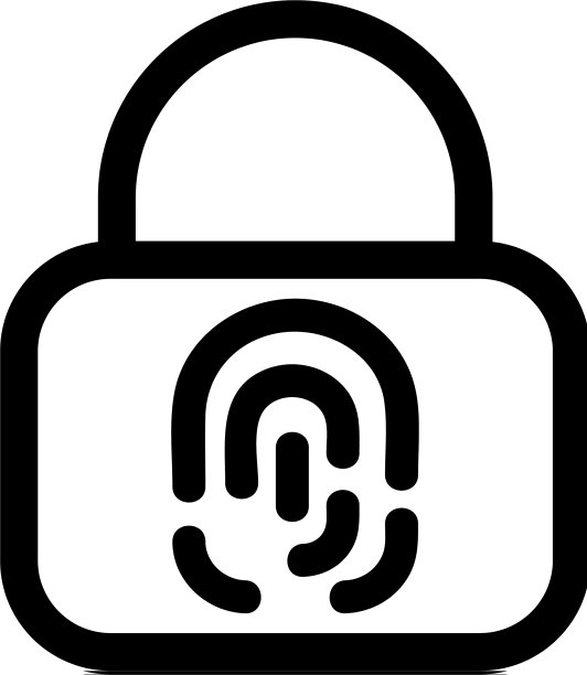 锁指纹是一个孤立的图标图片下载