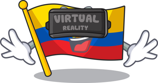 很酷的厄瓜多尔国旗角色在虚拟现实图片下载