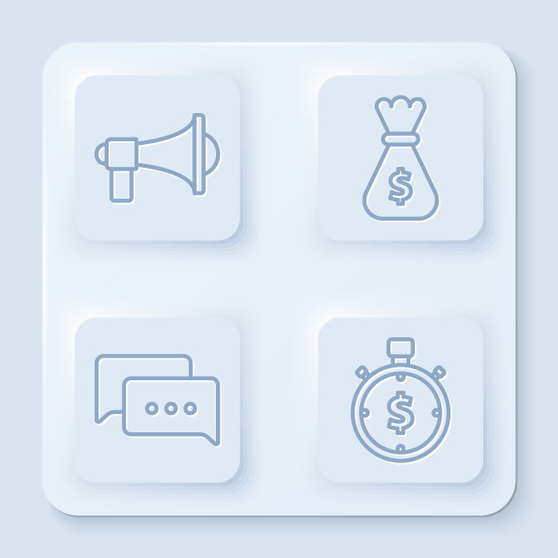 设线扩音器钱袋讲话泡泡聊天图片下载