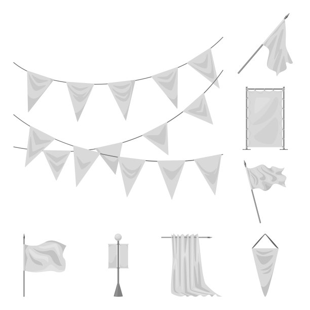 设计宣传和纺织标志套装图片下载