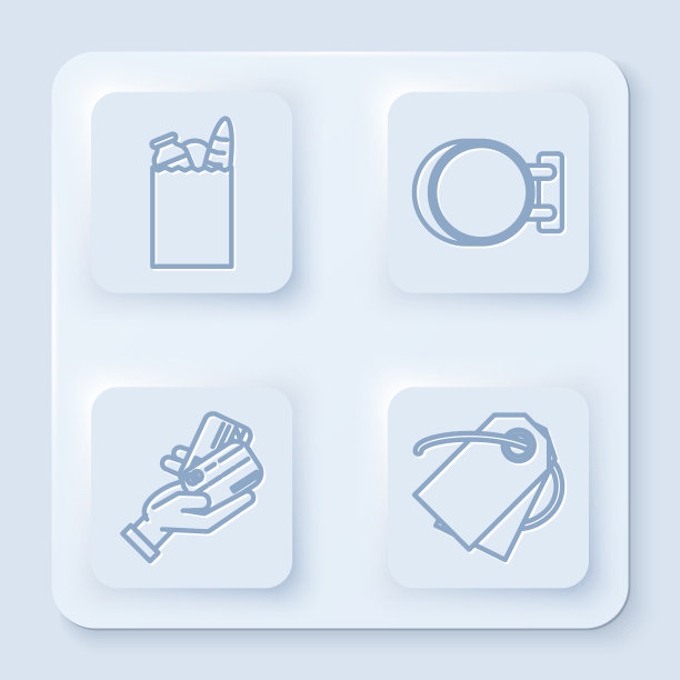 订线纸购物袋和食品招牌图片下载