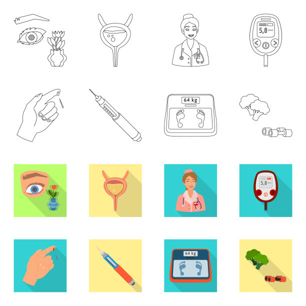 设计饮食和治疗标志套图片下载