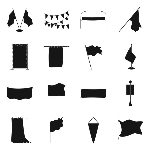 孤立的对象材料和媒体图标集图片下载