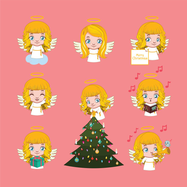 设置可爱的天使不同的活动图片下载