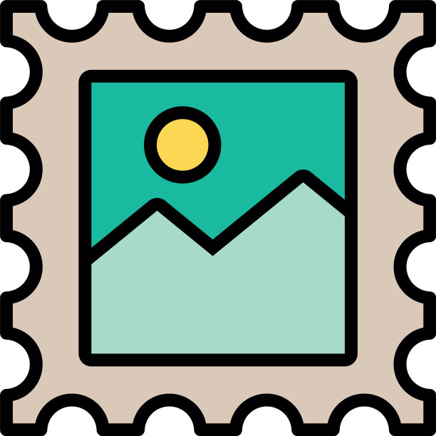 邮票邮政服务孤立图标图片下载