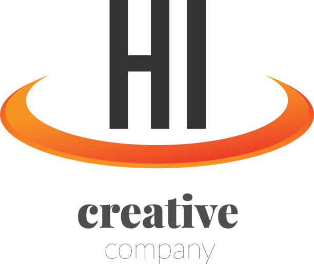 首字母hi有创意的swoosh设计标志图片下载