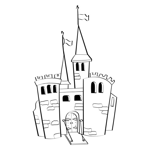 中世纪城堡手绘草图图片下载