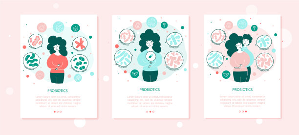 益生菌肠道菌群网横幅图片下载