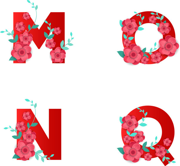 我用字母做了花叶子图片下载