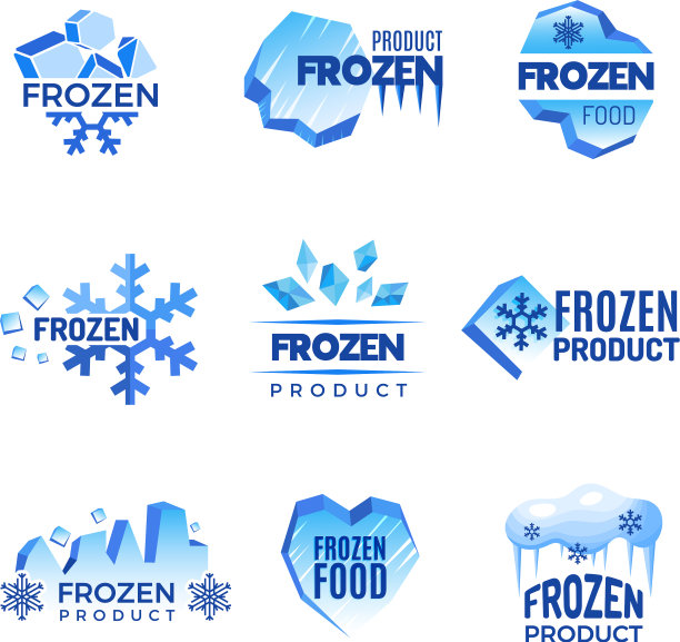 冰标志冻产品抽象徽章冷和图片下载