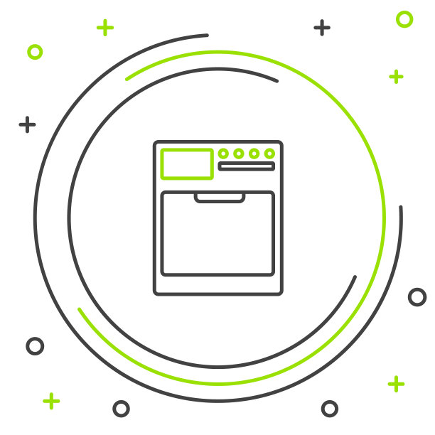 黑色和绿色线垫圈图标隔离在白色上图片下载