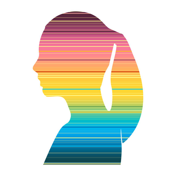 女性头部的剪影图片下载