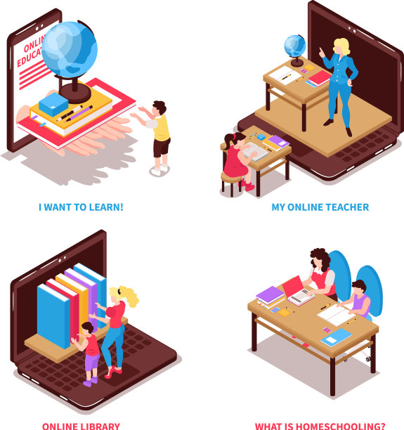 家庭教育概念图标集图片下载