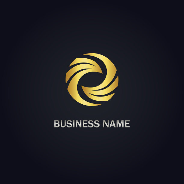 圆圆抽象的金色标志图片下载