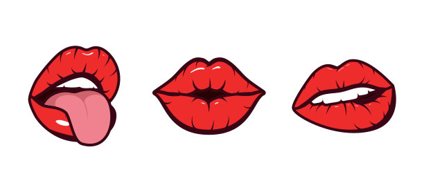 孤立嘴卡通套设计图片下载