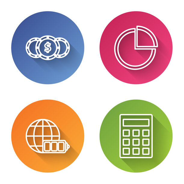 套线硬币钱币与美元符号饼图图片下载