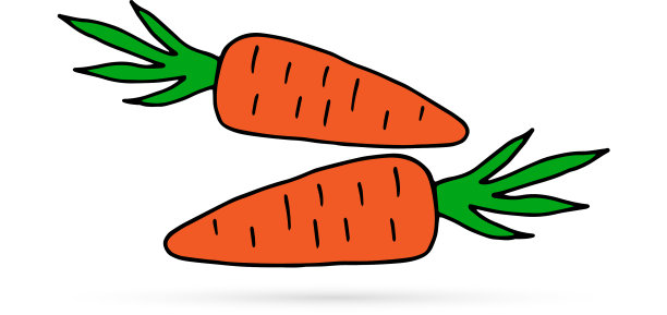 涂鸦胡萝卜图标孤立在白色图片下载
