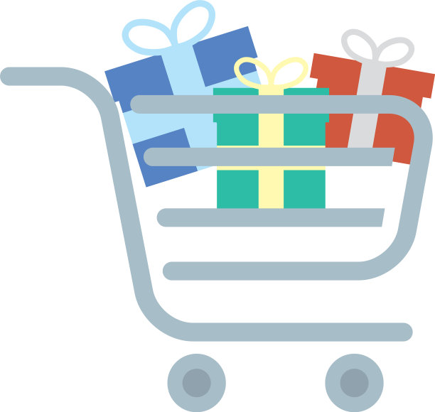 购物车与礼品盒礼物图片下载