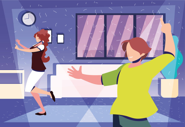 一对夫妇在家庭聚会音乐中跳舞图片下载