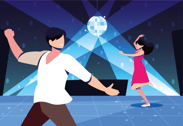 在夜总会聚会上跳舞的情侣图片下载