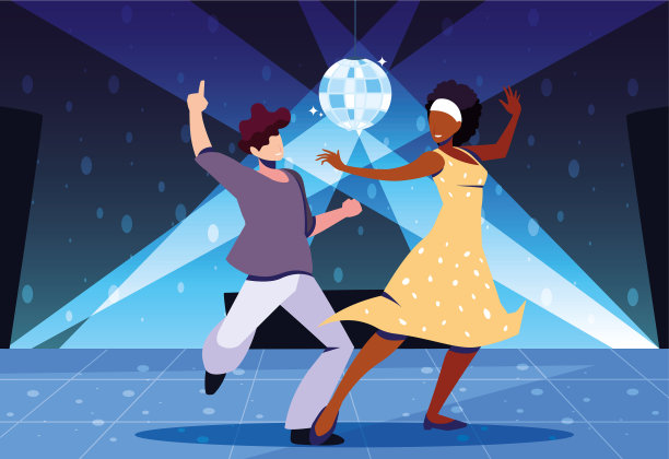 在夜总会聚会上跳舞的情侣图片下载
