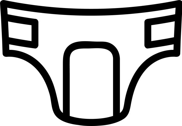 纸尿裤为成人图标隔离轮廓图片下载