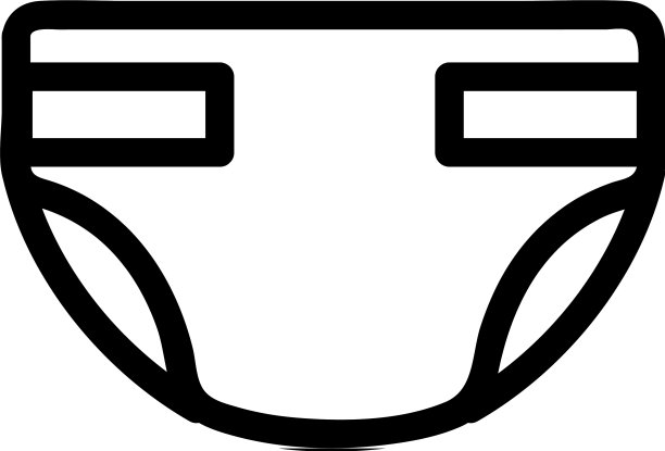 纸尿裤为成人图标隔离轮廓图片下载