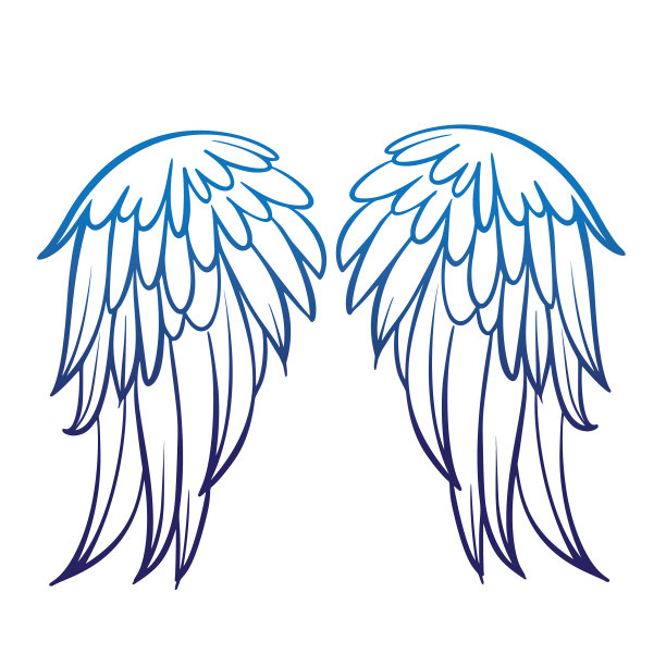 一对展开鹰或天使的翅膀图片下载