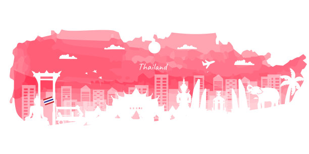 泰国旅游明信片海报旅游广告图片下载