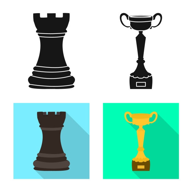 将死棋与细线条标志设计图片下载