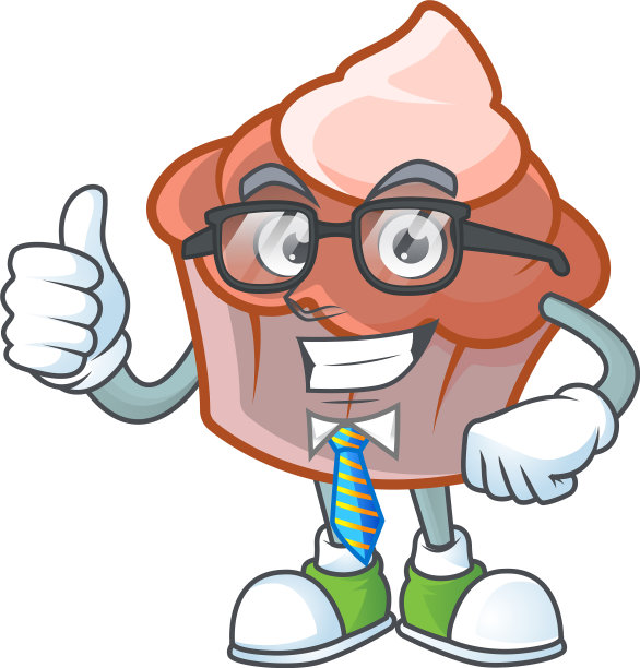 甜奶油蛋糕在商人吉祥物图片下载