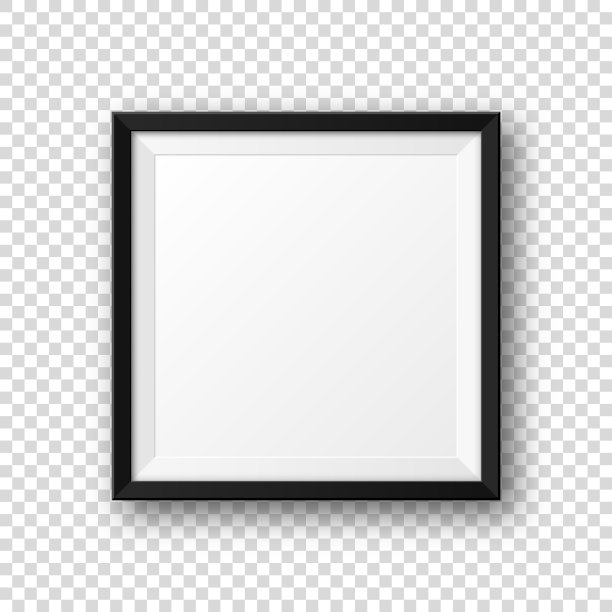 带有阴影的写实空白黑色画框图片下载