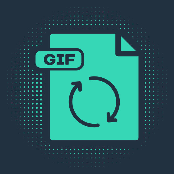 绿色GIF文件文件下载GIF按钮图标图片下载