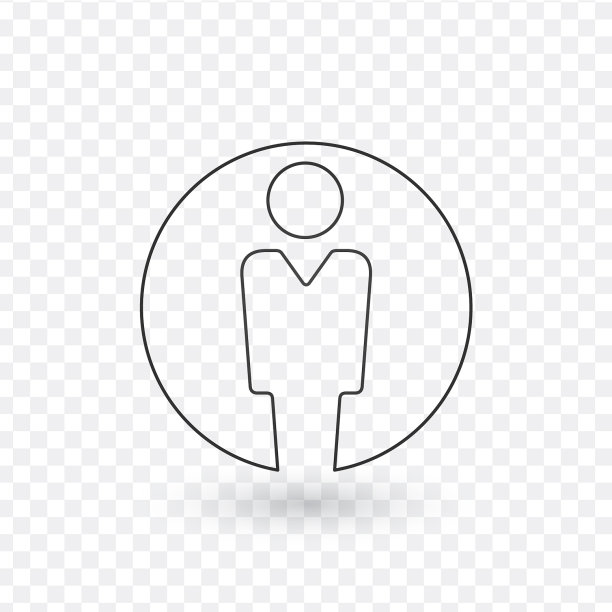 用户线性图标隔离透明图片下载