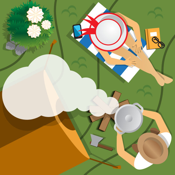 一个男人和一个女孩在度假图片下载