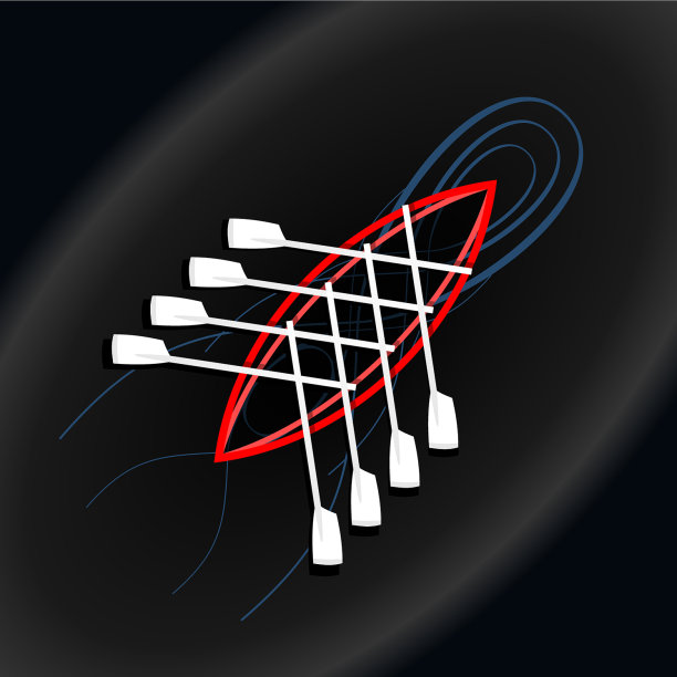 红白相间的赛艇标志图片下载