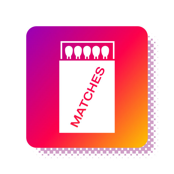 白色打开火柴盒和火柴图标隔离上图片下载