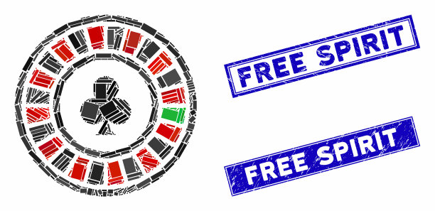 赌场轮盘赌马赛克和划痕矩形图片下载