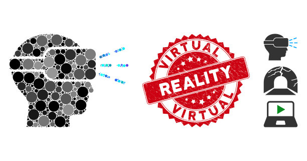 镶嵌画虚拟现实与苦恼围绕图片下载