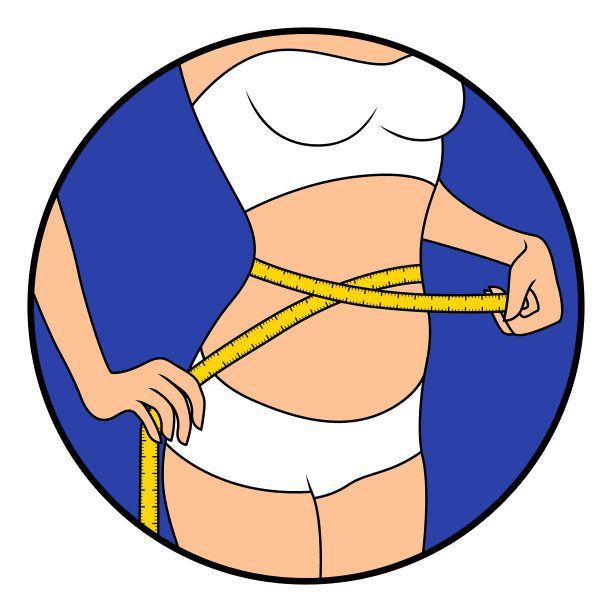 女孩用胶带量腰围图片下载