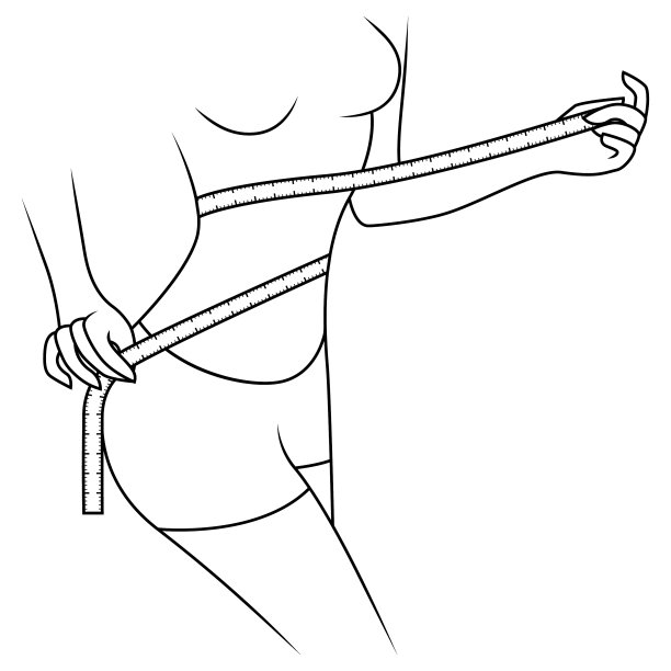 用卷尺测量身体的女人图片下载