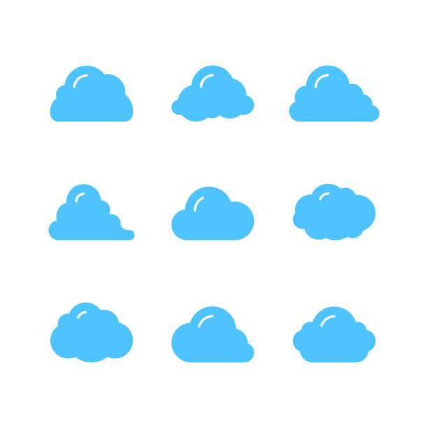 设置字形蓝色图标云图片下载