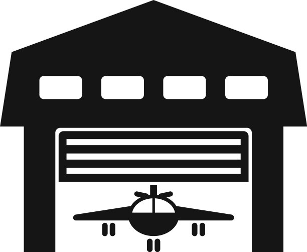 飞机机库图标简约风格图片下载