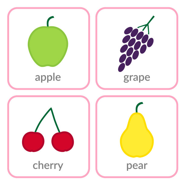 水果和浆果对象图标设置隔离图片下载