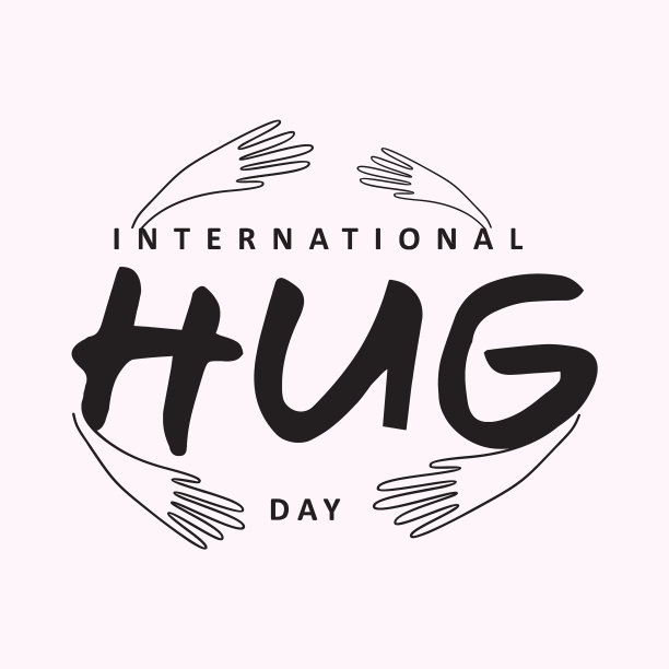 字体字母拥抱天与抽象的手图片下载