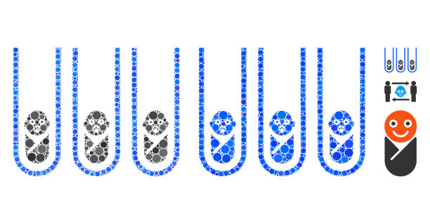 克隆试管马赛克图标圆点图片下载